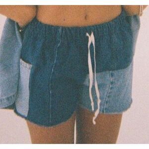 Parke Distressed Patchwork Shorts XS #1